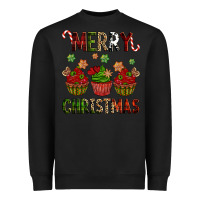 Black Merry Christmas cupcakes Heavyweight Sweatshirt - NancyCooperArtShop