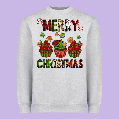 Merry Christmas Cupcakes Heavyweight Sweatshirt Designed By Nancycooperartshop