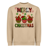 Mushroom Merry Christmas cupcakes Heavyweight Sweatshirt - NancyCooperArtShop