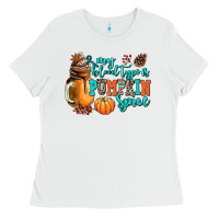 White my blood type is pumpkin spice Ladies Tee - AdoDesignShop