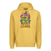 Antique Gold witches monsters goblins and screams its almost halloween Premium Hoodie - CowGirlArtShop