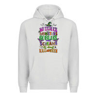 Dove Grey witches monsters goblins and screams its almost halloween Premium Hoodie - CowGirlArtShop