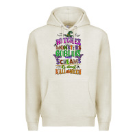 Oatmeal Heather witches monsters goblins and screams its almost halloween Premium Hoodie - CowGirlArtShop