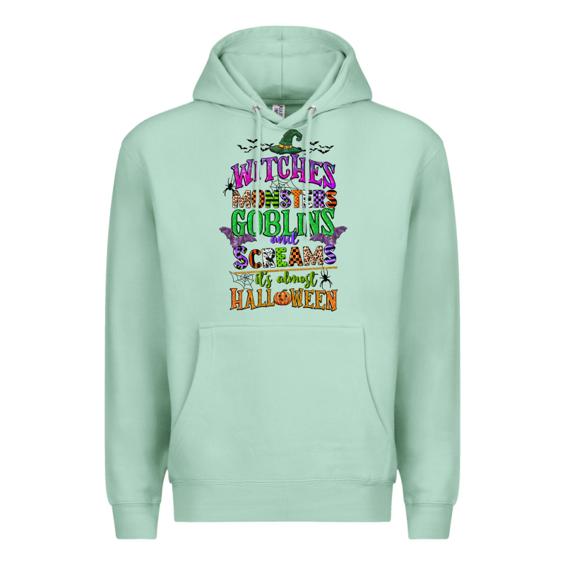 Witches Monsters Goblins And Screams Its Almost Halloween Premium Hoodie by CowGirlArtShop | Teevron