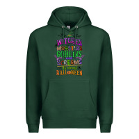 Sports Green witches monsters goblins and screams its almost halloween Premium Hoodie - CowGirlArtShop