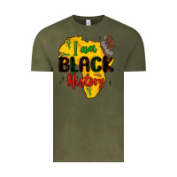 Vintage Olive i am black history Vintage Tee - MaliasSmallBusiness