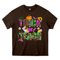 Chocolate Brown trick or teach Heavy Core Tee - AdoDesignShop