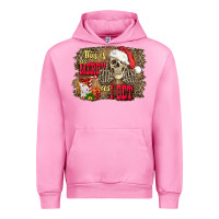 Fuchsia Pink this is as merry as i get skull Urban Hoodie - FaDigitalArtStudio