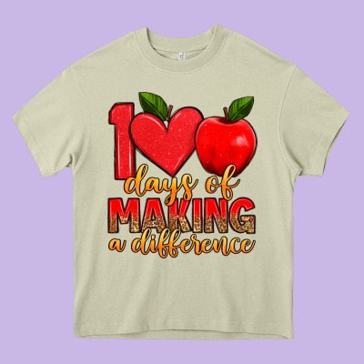 100 Days Of Making A Difference Heavy Core Tee Designed By Artiststas