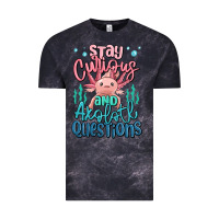 Cloud Black stay curious and axolotl questions Vintage Tee - MaliasSmallBusiness