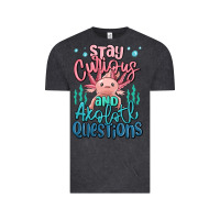Vintage Black stay curious and axolotl questions Vintage Tee - MaliasSmallBusiness