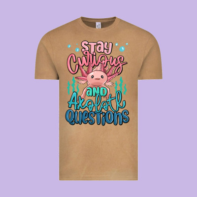 Stay Curious And Axolotl Questions Vintage Tee Designed By Maliassmallbusiness