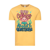 Vintage Mustard stay curious and axolotl questions Vintage Tee - MaliasSmallBusiness