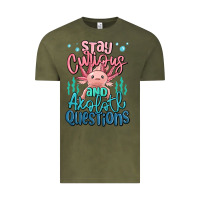 Vintage Olive stay curious and axolotl questions Vintage Tee - MaliasSmallBusiness