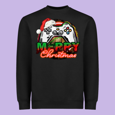 Gamer Merry Christmas Heavyweight Sweatshirt Designed By Nancycooperartshop