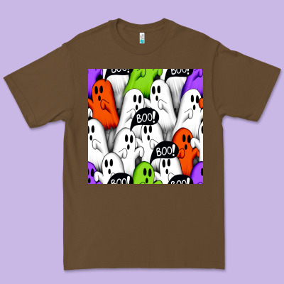 Boo Ghosts Seamless Pattern Premium Tee Designed By Bundleandbundleshop