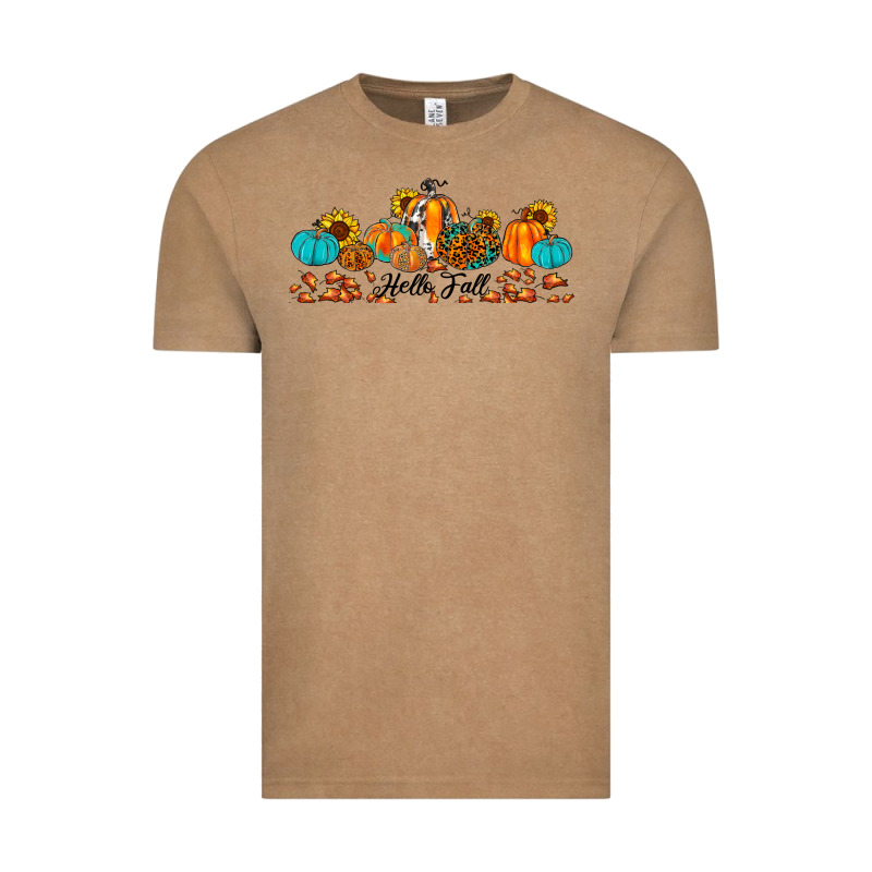 Hello Fall Pumpkin Sunflower Vintage Tee by JahusDesignShop | Teevron