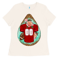 Bone american football and western roses teardrop Ladies Tee - BundleAndBundleShop