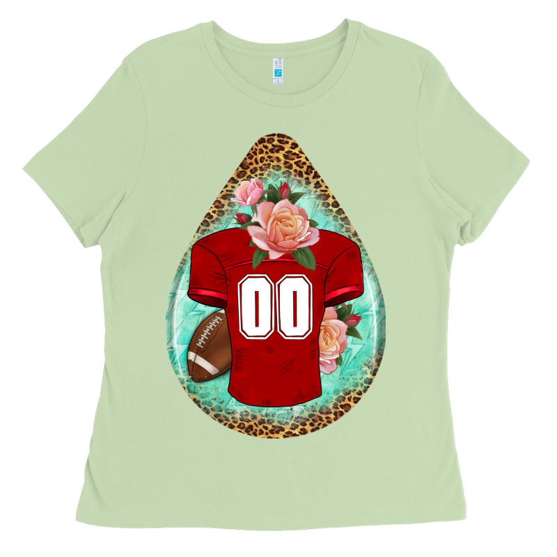 American Football And Western Roses Teardrop Ladies Tee by BundleAndBundleShop | Teevron