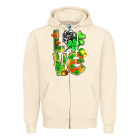 Sandshell st.patrick love with clover Zipper Hoodie - NancyCooperArtShop