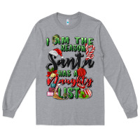 Heather Grey i am the reason santa has a naughty list Long Sleeve Tee - MaliasSmallBusiness