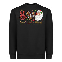 Black Peace love Christmas Heavyweight Sweatshirt - NancyCooperArtShop