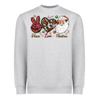 Heather Grey Peace love Christmas Heavyweight Sweatshirt - NancyCooperArtShop