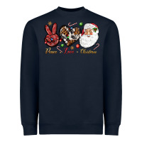 Navy Peace love Christmas Heavyweight Sweatshirt - NancyCooperArtShop