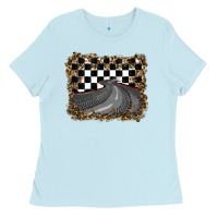 Baby Blue leopard racing  background Ladies Tee - RanaPortraitStore