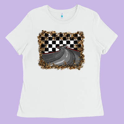 Leopard Racing  Background Ladies Tee Designed By Ranaportraitstore