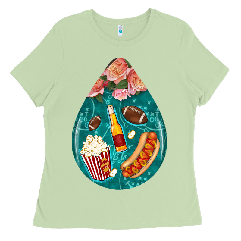 American Football And Western Roses Teardrop Ladies Tee by BundleAndBundleShop | Teevron