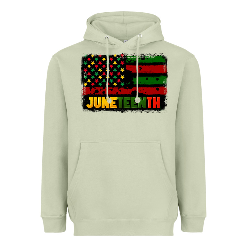 Juneteenth American Flag Heavyweight Hoodie by CowGirlArtShop | Teevron