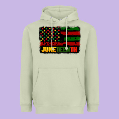 Juneteenth American Flag Heavyweight Hoodie Designed By Cowgirlartshop
