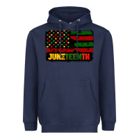 Navy juneteenth american flag Heavyweight Hoodie - CowGirlArtShop