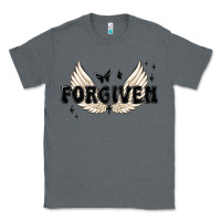 Charcoal Heather forgiven christian angel wings Classic Tee - MaliasSmallBusiness
