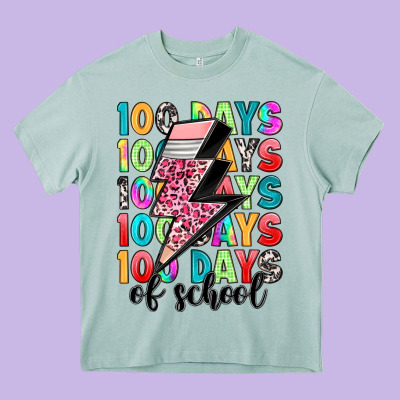 100 Days Of School Heavy Core Tee Designed By Artiststas