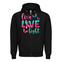 Black live love fight breast cancer Zipper Hoodie - texasbilliewilder