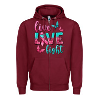 Burgundy live love fight breast cancer Zipper Hoodie - texasbilliewilder