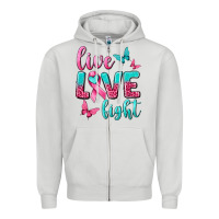 Dove Grey live love fight breast cancer Zipper Hoodie - texasbilliewilder