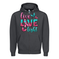 Smoke live love fight breast cancer Zipper Hoodie - texasbilliewilder