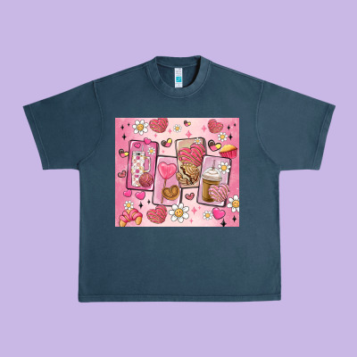 Cafecito Y Chisme Valentine's Day Urban Heavy Tee Designed By Maliassmallbusiness
