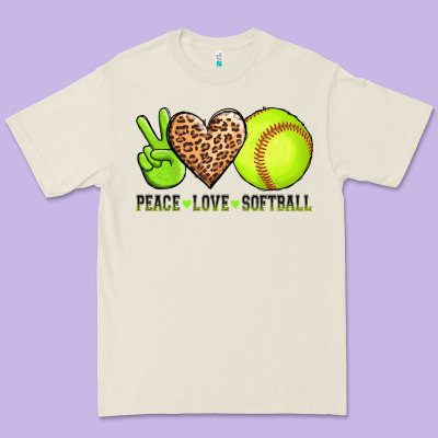 Peace Love Softball Premium Tee Designed By Adodesignshop