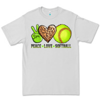Dove Grey peace love softball Premium Tee - AdoDesignShop