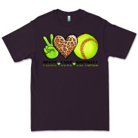 Plum peace love softball Premium Tee - AdoDesignShop