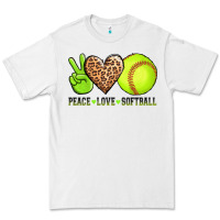 White peace love softball Premium Tee - AdoDesignShop
