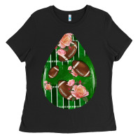 Black american football and western roses teardrop Ladies Tee - BundleAndBundleShop