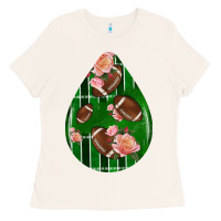 Bone american football and western roses teardrop Ladies Tee - BundleAndBundleShop