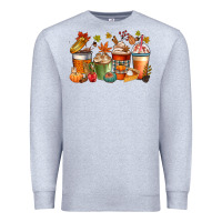 Heather Grey fall coffee cups Premium Sweatshirt - CowGirlArtShop