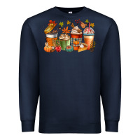 Navy fall coffee cups Premium Sweatshirt - CowGirlArtShop