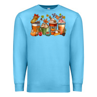 Ocean Blue fall coffee cups Premium Sweatshirt - CowGirlArtShop